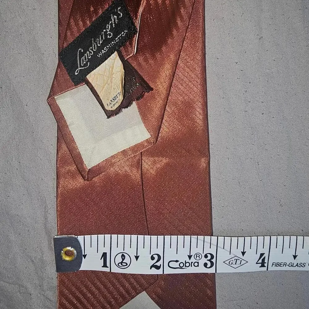 Vintage Lansburgh's Washington Brown Silk Men's Tie